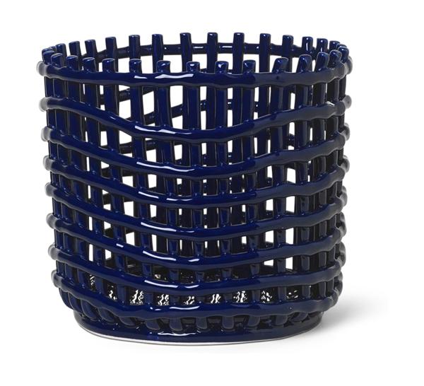 Ferm Living Keramic Basket Large Blue