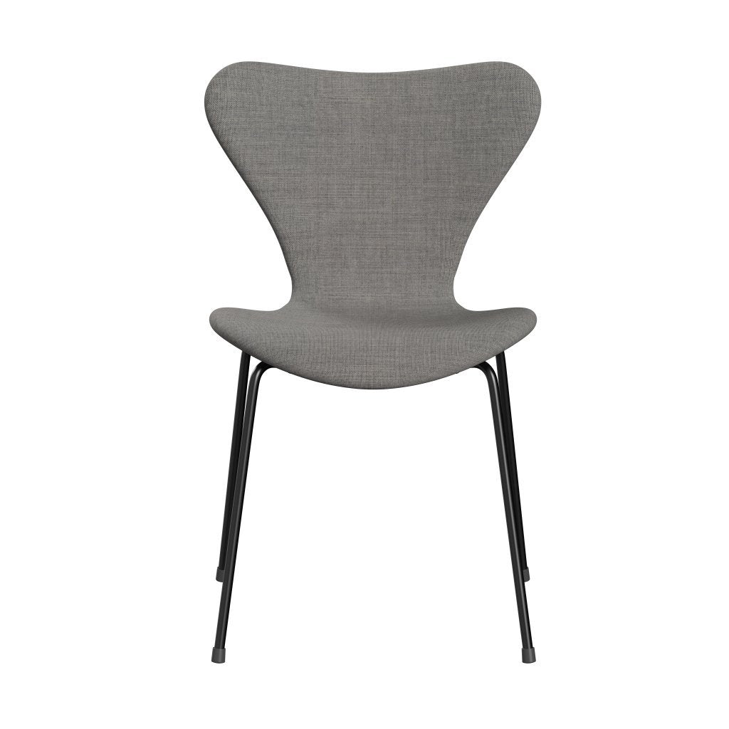 Fritz Hansen 3107 židle plné čalounění, černé/plátnově šedé