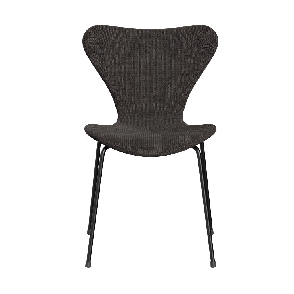 Fritz Hansen 3107 židle plné čalounění, černá/plátno tmavě šedá