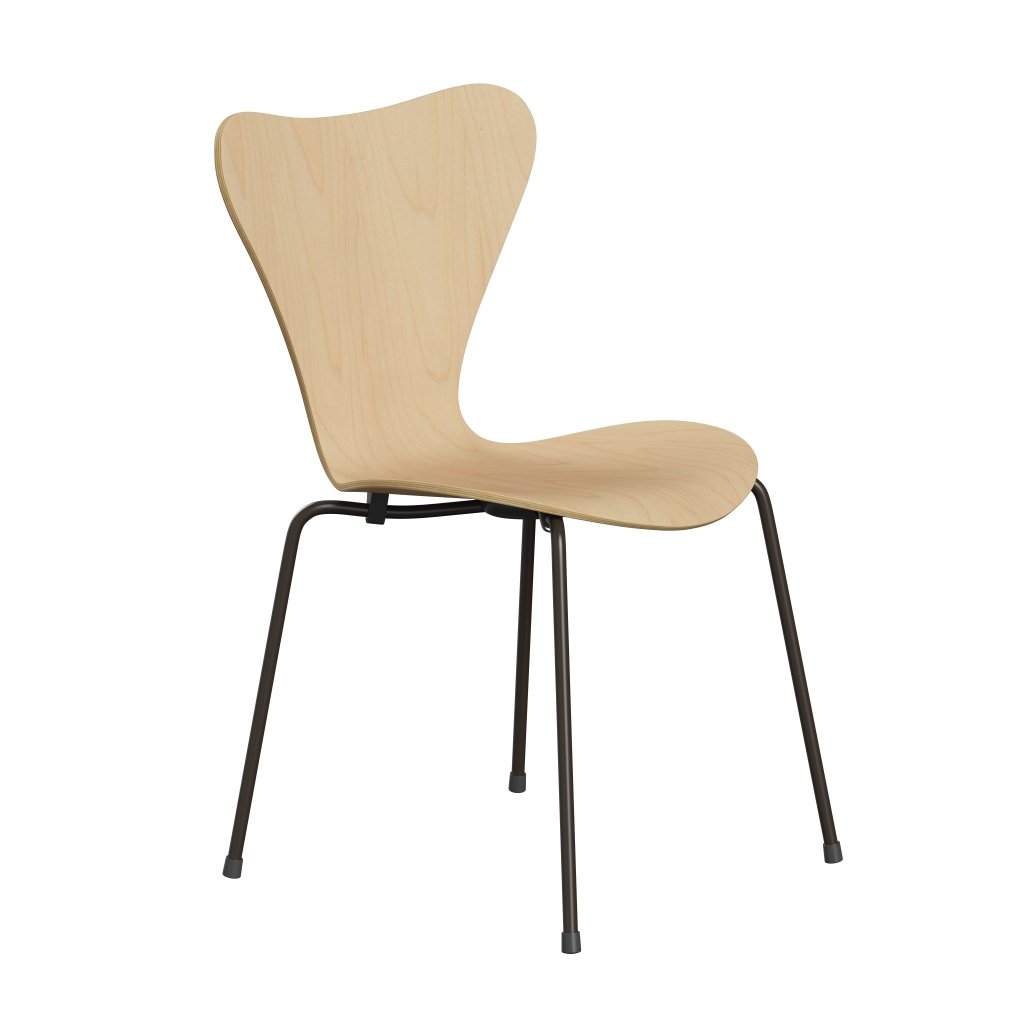 Fritz Hansen 3107 židle Unuppolstered, Brown Bronz/Maple Veneer Natural