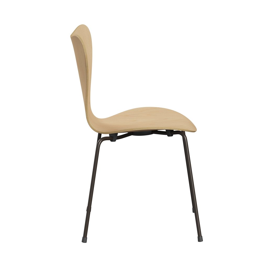 Fritz Hansen 3107 židle Unuppolstered, Brown Bronz/Maple Veneer Natural