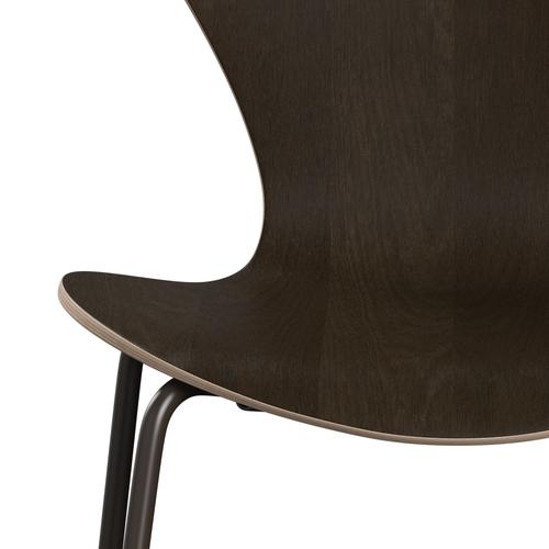 Fritz Hansen 3107 židle Unuppolstered, hnědý bronz/tmavě obarvená dubová dýha přirozená