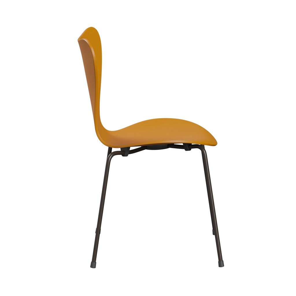Fritz Hansen 3107 Židle Unuppolstered, hnědý bronzový/obarvený popel spálený žlutý