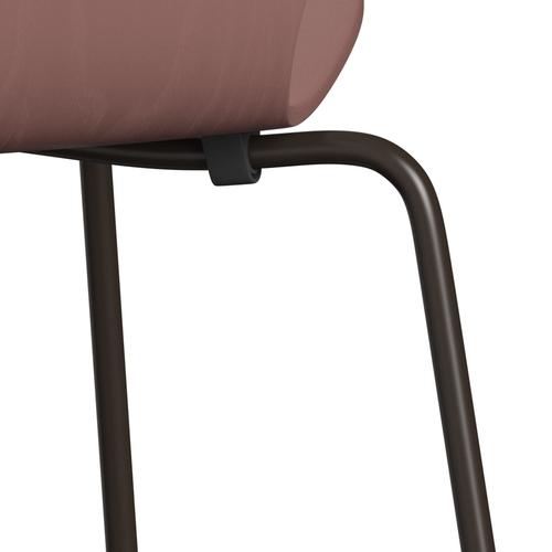 Fritz Hansen 3107 židle Unuppolstered, hnědý bronzový/barevný popel divoká růže