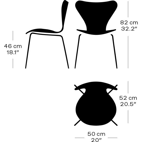Židle Fritz Hansen 3107 Unuppondered, Chrome/Maple dýha přirozená