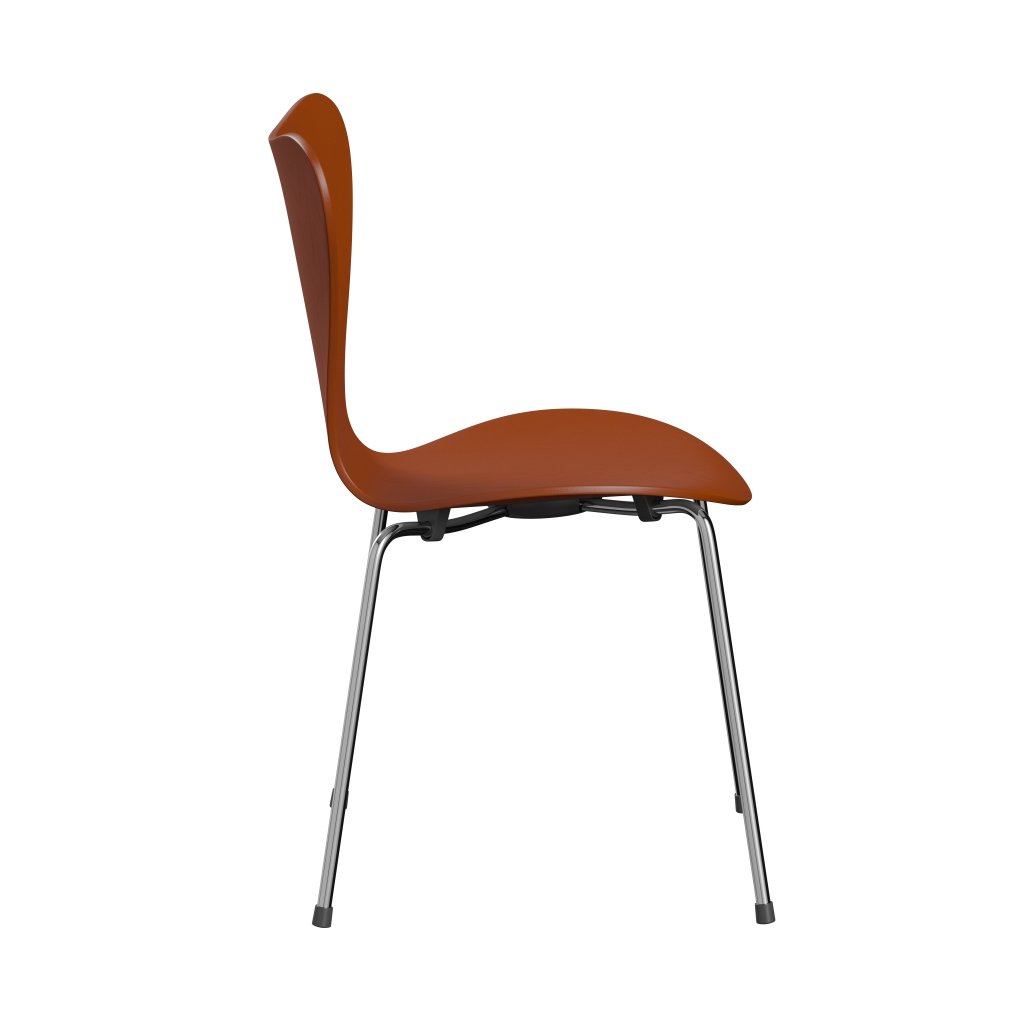 Fritz Hansen 3107 Židle Unuppolstered, Chrome/Dyed Ash Paradise Orange