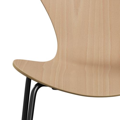 Fritz Hansen 3107 židle Unuppolstered, černá/buková dýha přirozená