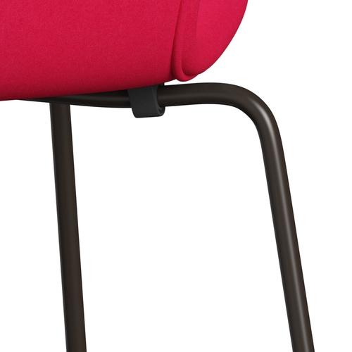 Fritz Hansen 3107 Chair Full Upholstery, Brown Bronze/Divina Lipstick Pink