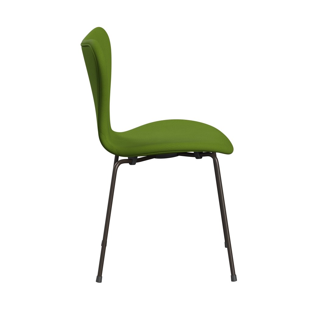 Fritz Hansen 3107 židle plné čalounění, hnědá bronzová/sláva zelená