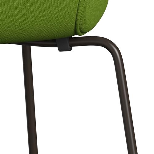 Fritz Hansen 3107 židle plné čalounění, hnědá bronzová/sláva zelená
