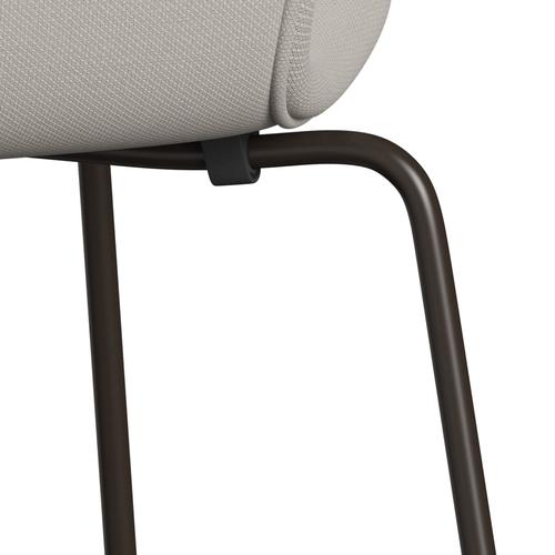 Fritz Hansen 3107 Chair Full Upholstery, Brown Bronze/Steelcut Wool White