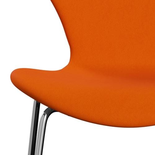 Fritz Hansen 3107 židle plné čalounění, chrom/pohodlí žlutá/oranžová