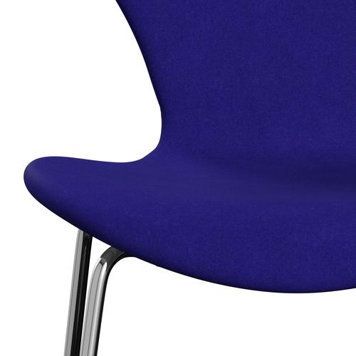Fritz Hansen 3107 Židle plné čalounění, benzín Chrome/Divina Blue