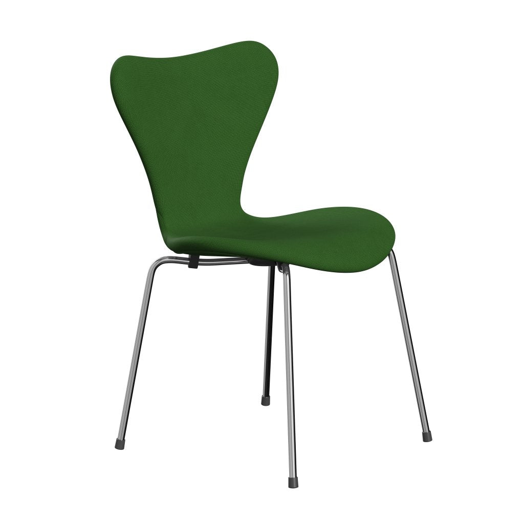 Fritz Hansen 3107 židle plné čalounění, chromová/sláva tráva zelená