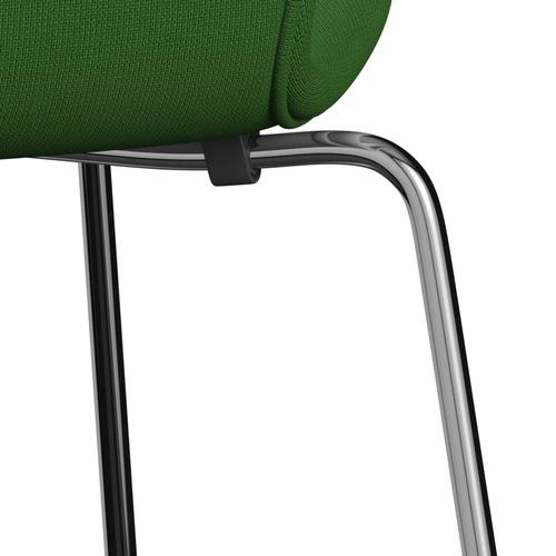 Fritz Hansen 3107 židle plné čalounění, chromová/sláva tráva zelená