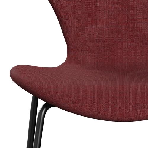 Fritz Hansen 3107 Chair Full Upholstery, Black/Canvas Bordeaux