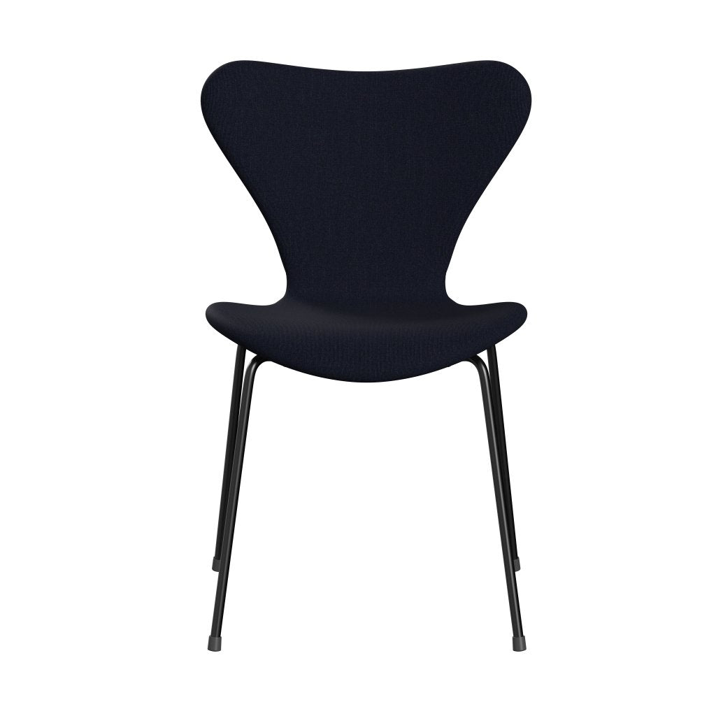 Fritz Hansen 3107 židle plné čalounění, černá/plátno tmavě modrá