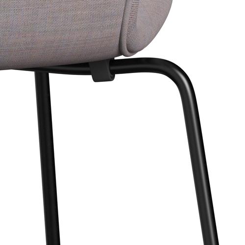 Fritz Hansen 3107 židle plné čalounění, černá/plátno chladné světlo modré