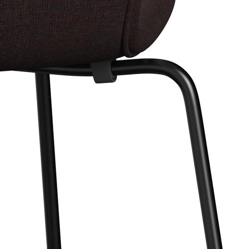 Fritz Hansen 3107 Chair Full Upholstery, Black/Canvas Black Stone