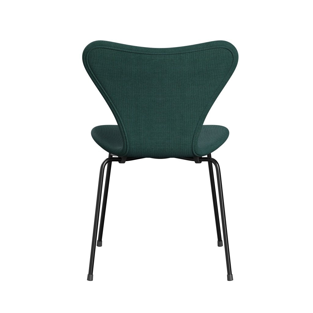 Fritz Hansen 3107 židle plné čalounění, černá/plátno Emerald Green