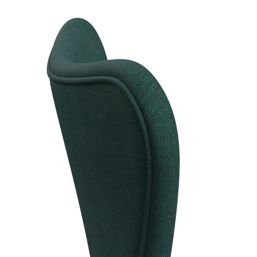 Fritz Hansen 3107 židle plné čalounění, černá/plátno Emerald Green