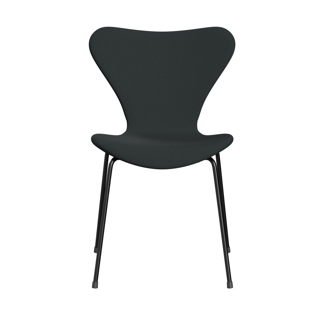 Fritz Hansen 3107 židle plné čalounění, černá/zachycení tmavě tmavě zelené