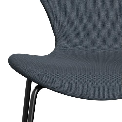 Fritz Hansen 3107 židle plné čalounění, černá/zachycovací benzín modrá