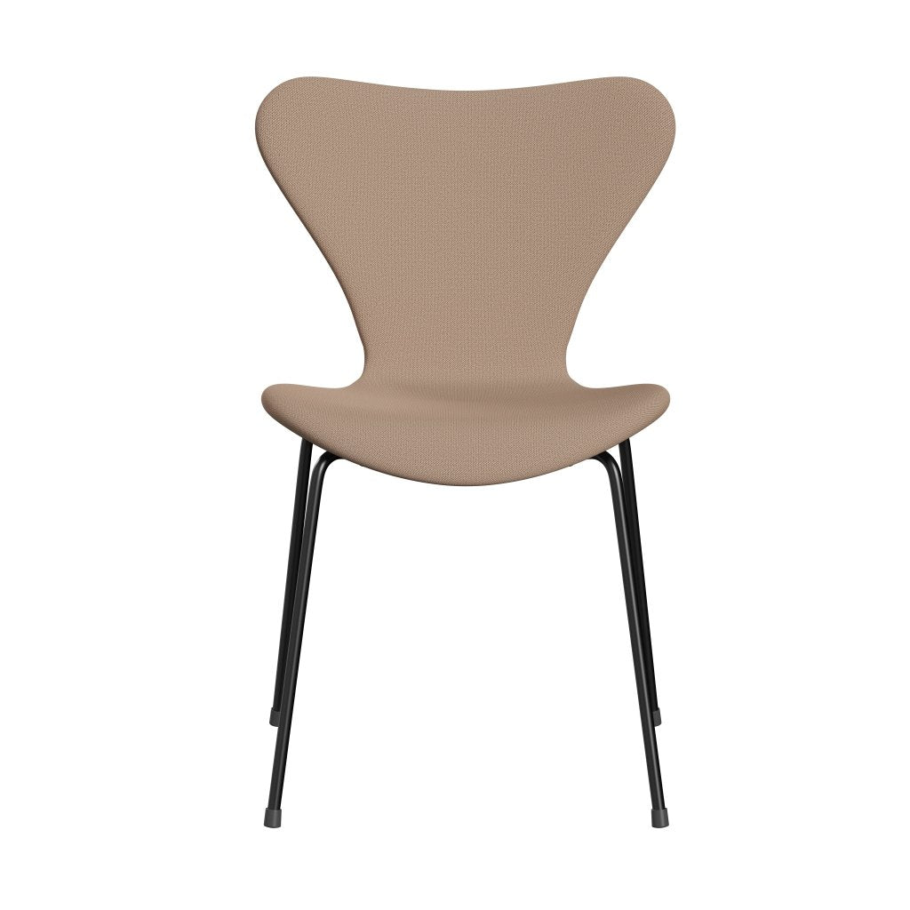 Fritz Hansen 3107 židle plné čalounění, černé/zachycovací růžový písek