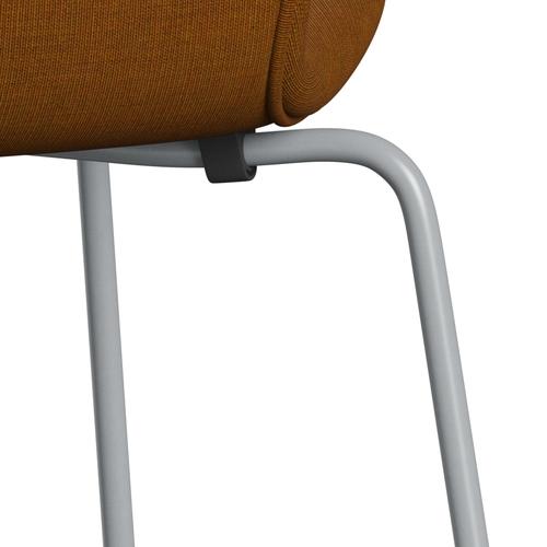 Fritz Hansen 3107 židle plné čalounění, stříbrná šedá/plátno tmavá béžová