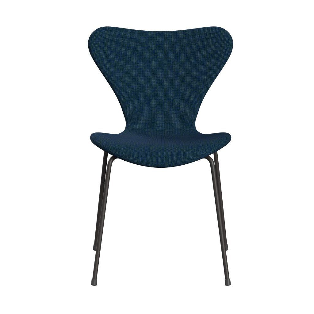 Fritz Hansen 3107 židle plné čalounění, teplý grafit/hallingdal modrá/zelená
