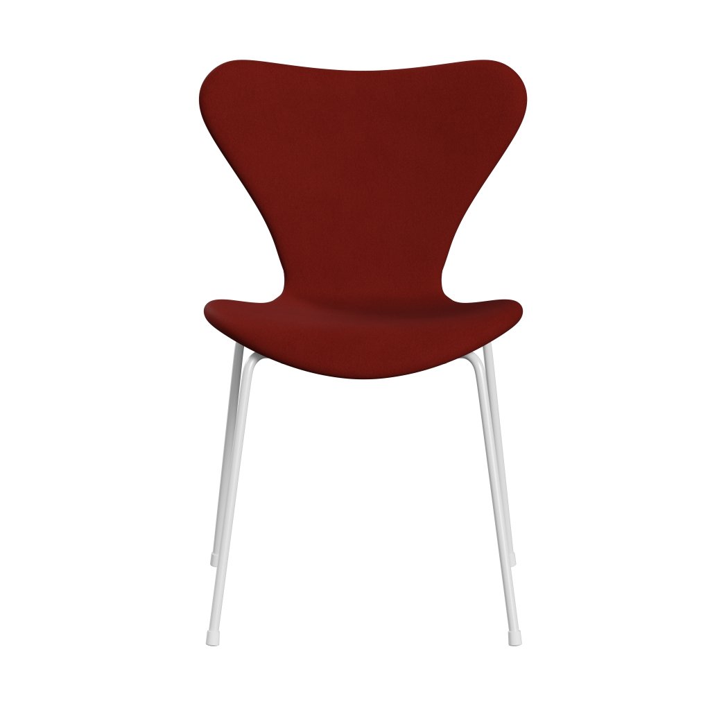 Fritz Hansen 3107 židle plné čalounění, bílá/komfortní rezavě červená (C00028)