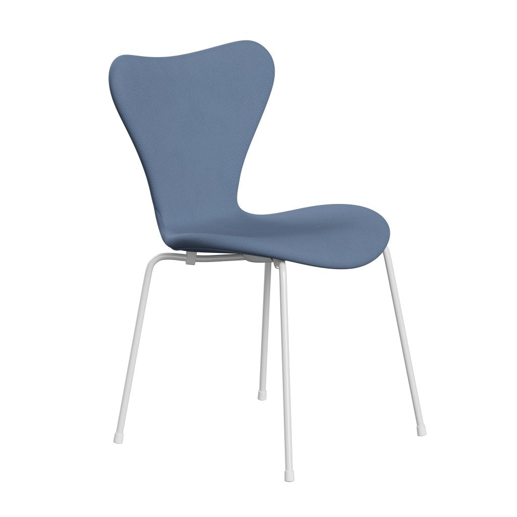 Fritz Hansen 3107 židle plné čalounění, bílá/sláva šedá modrá