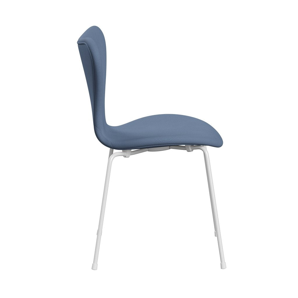 Fritz Hansen 3107 židle plné čalounění, bílá/sláva šedá modrá