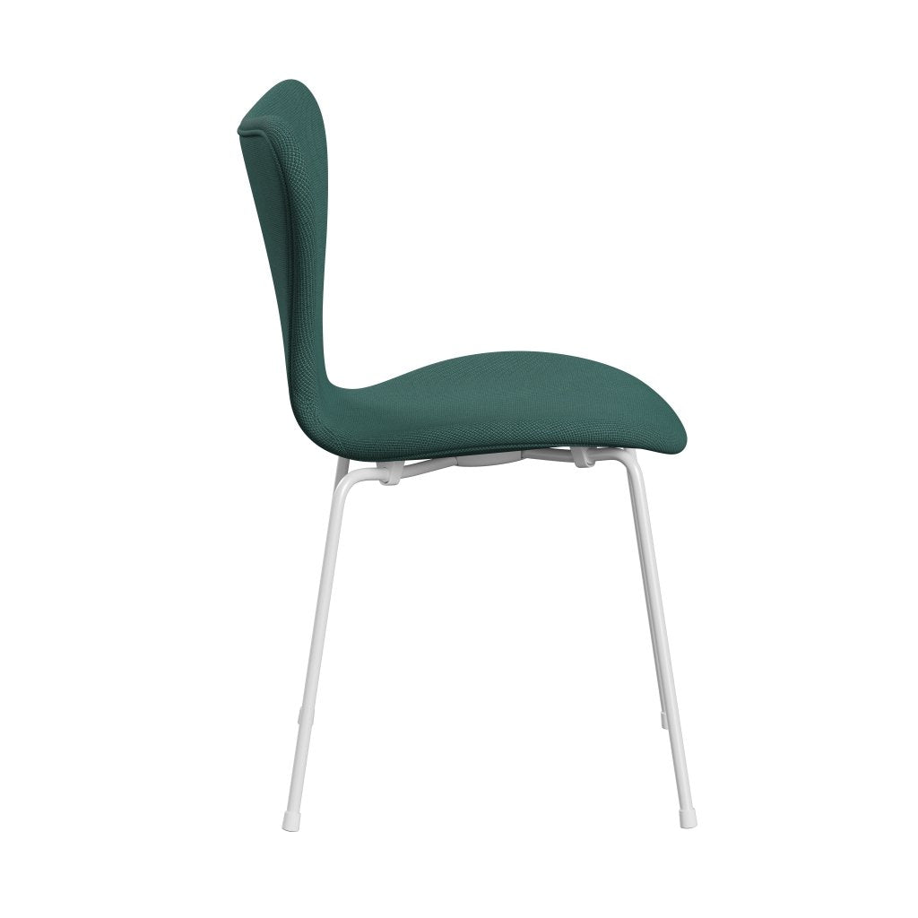 Fritz Hansen 3107 židle plné čalounění, bílá/fiord zelená