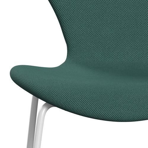 Fritz Hansen 3107 Chair Full Upholstery, White/Fiord Green