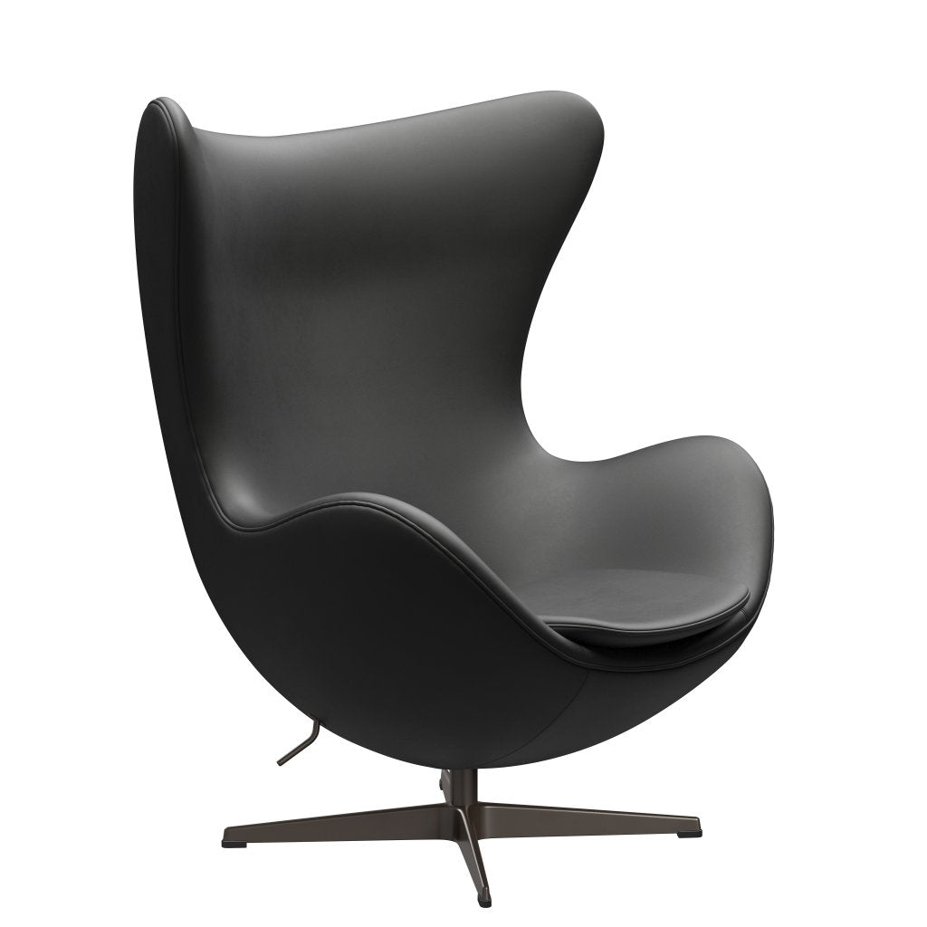 Fritz Hansen The Egg Lounge Chair Leather, Brown Bronz/Essential Black