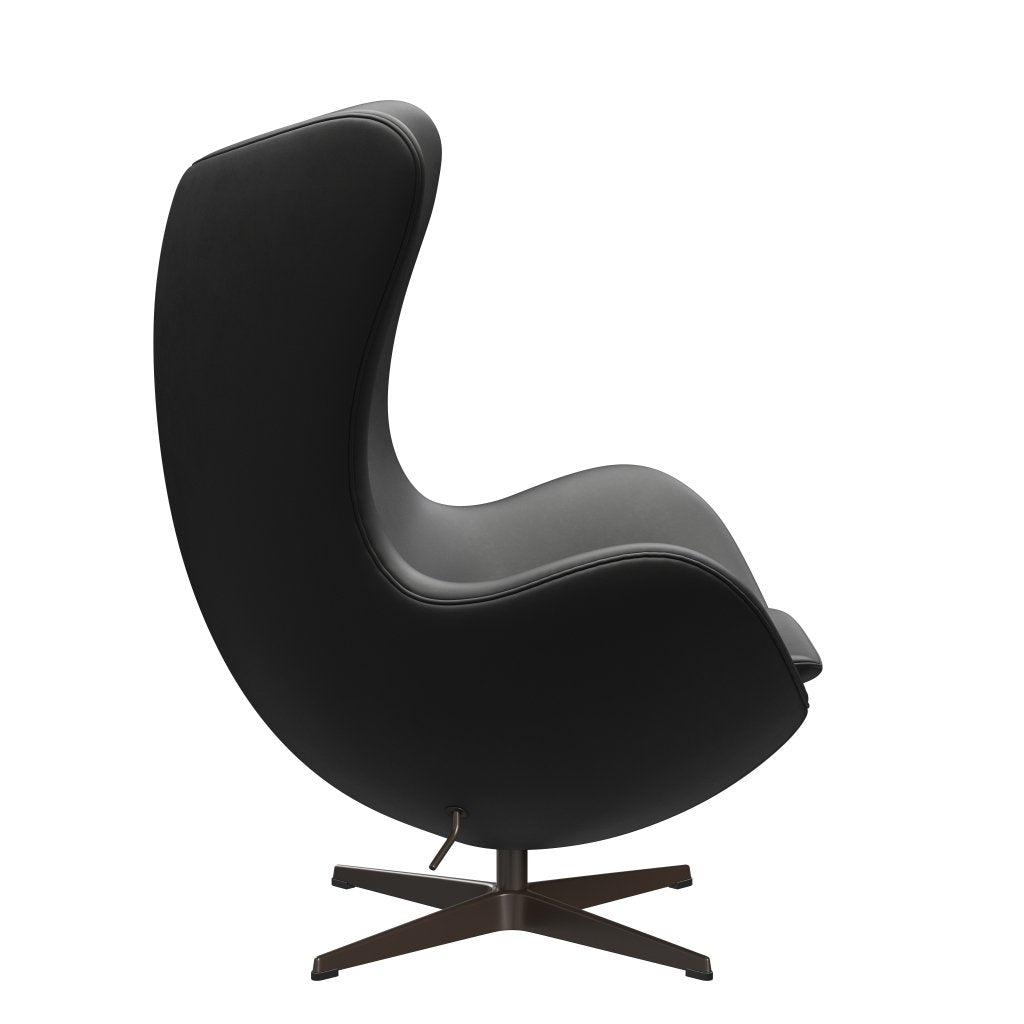 Fritz Hansen The Egg Lounge Chair Leather, Brown Bronz/Essential Black