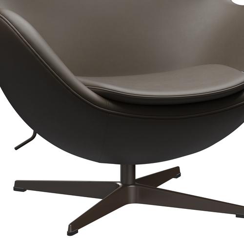 Fritz Hansen The Egg Lounge Chair Leather, hnědý bronz/esenciální kámen