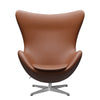Fritz Hansen The Egg Lounge Chair Leather, satén kartáčovaný hliník/Esenciální ořech