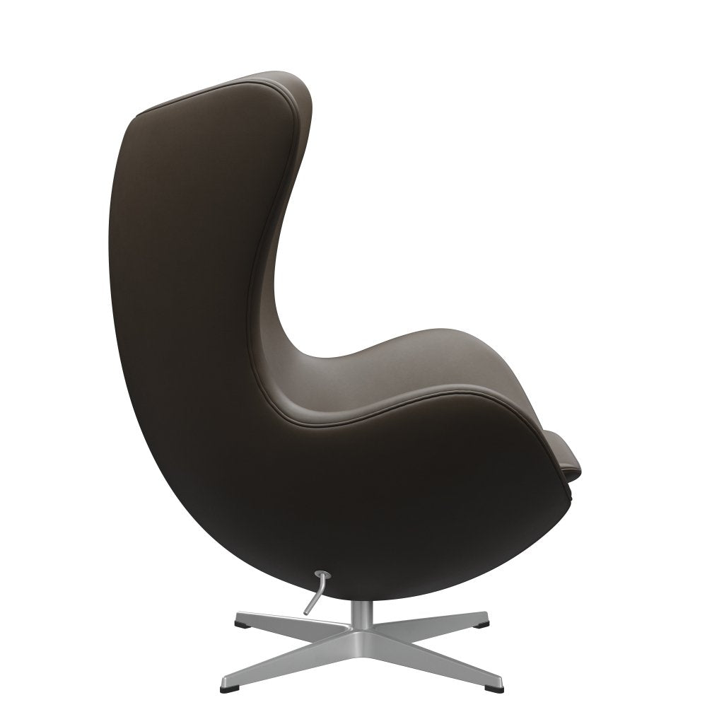 Fritz Hansen The Egg Lounge Chair Leather, Silver Grey/Esencial Stone