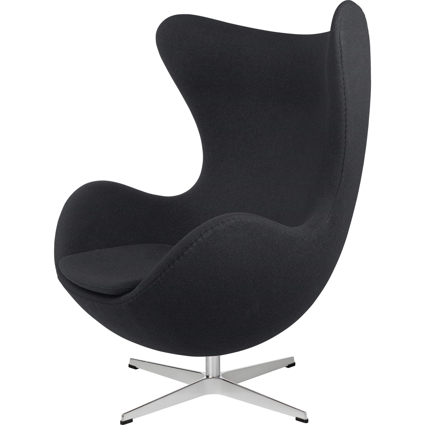 Fritz Hansen The Egg Lounge Chair Fabric, sláva černá