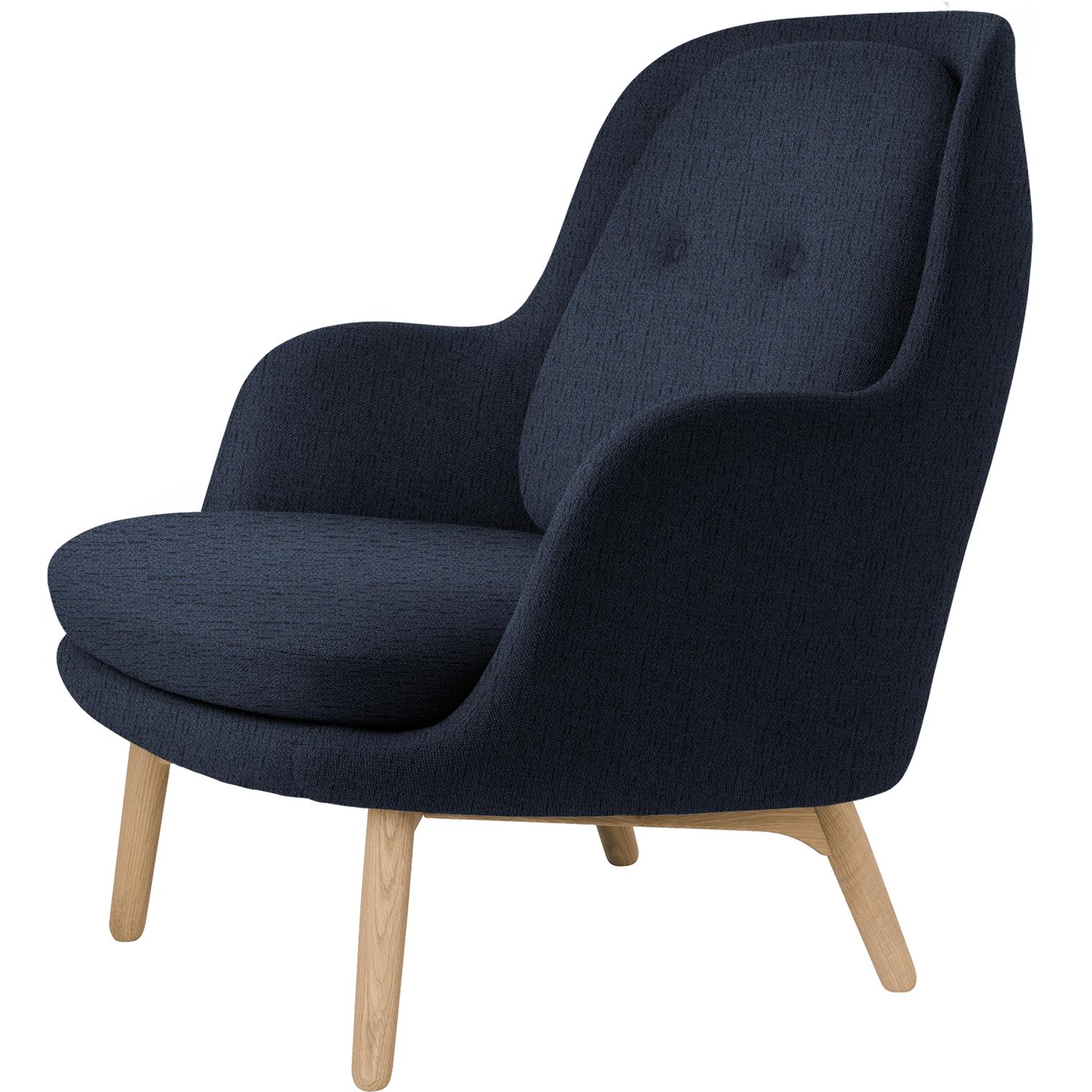 Fritz Hansen Pá Lounge Chair Wood, tmavě modrá Sunniva