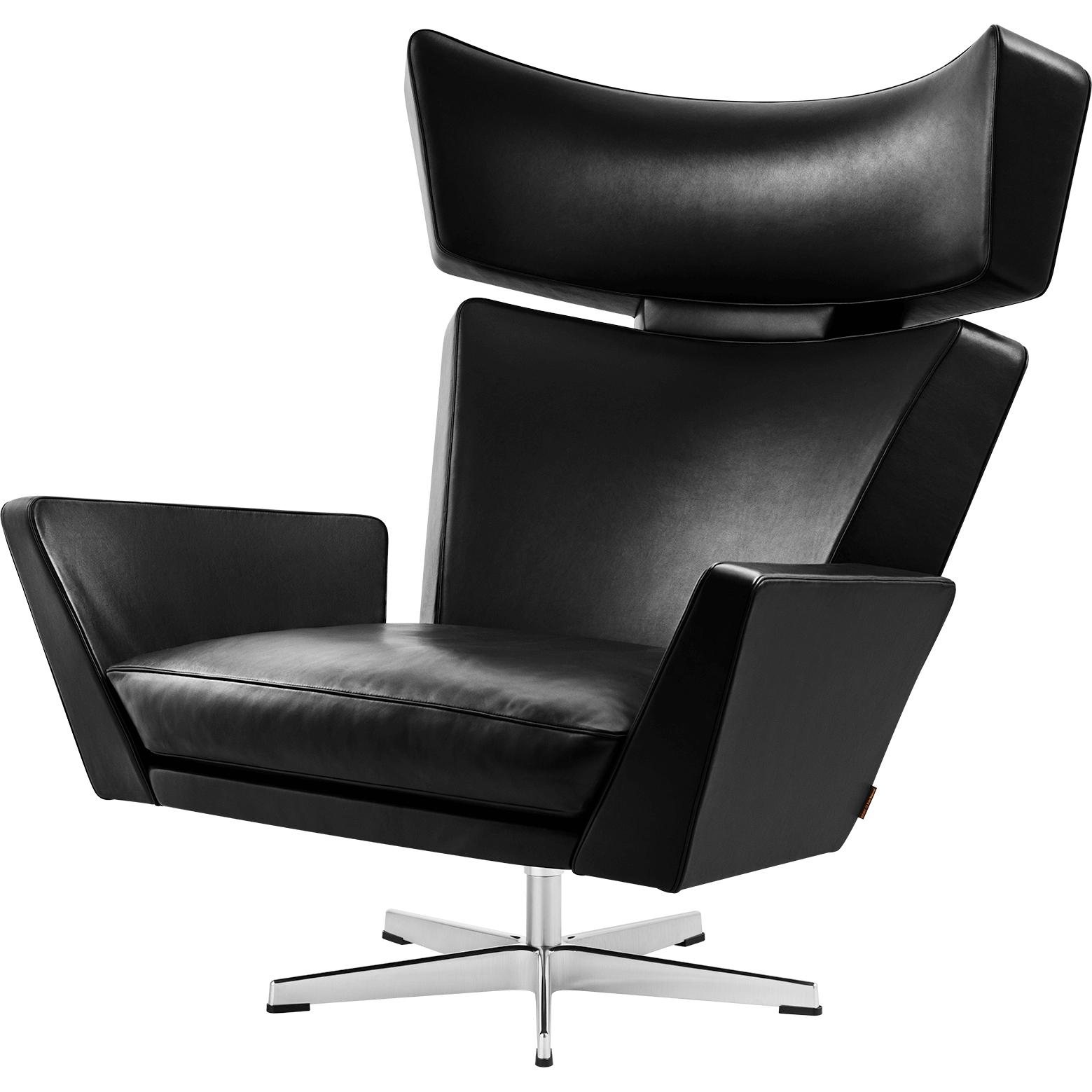 Fritz Hansen Oksen Lounge Chair Hliník, elegance černá