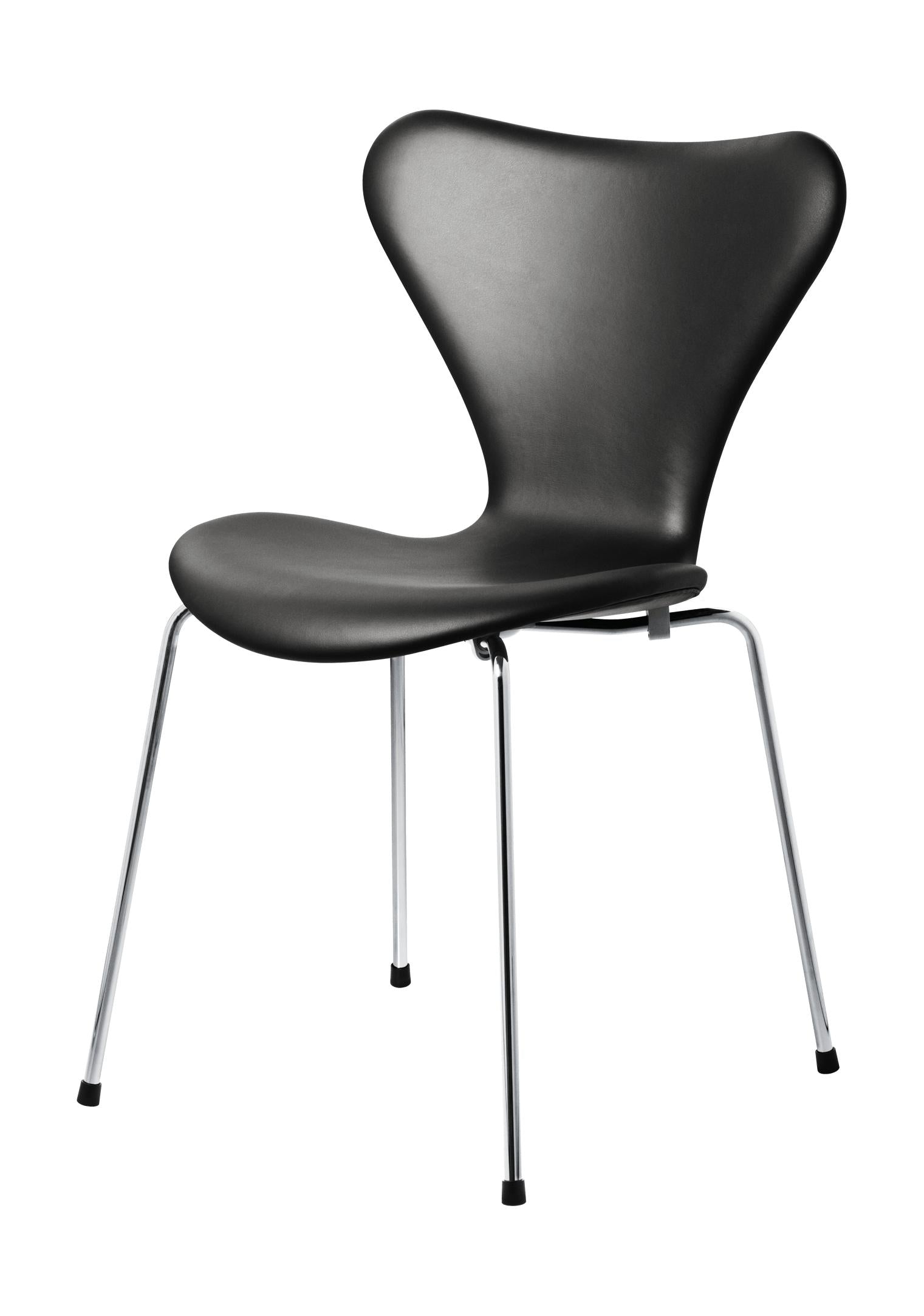 Fritz Hansen Series 7 židle plně čalouněná kůže, měkká černá