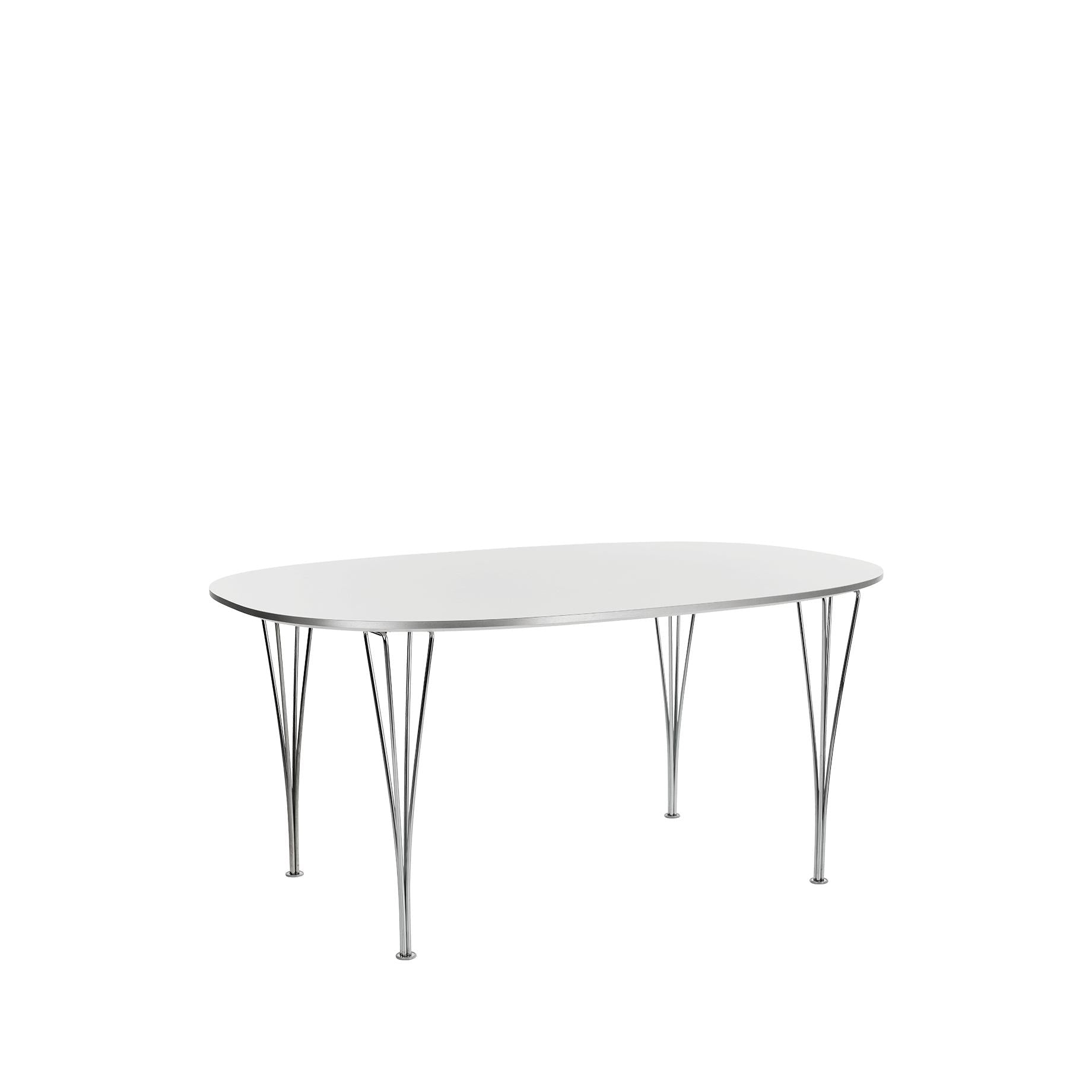 Fritz Hansen Super Elipse Table Chrome 100 x150 cm, bílý laminát