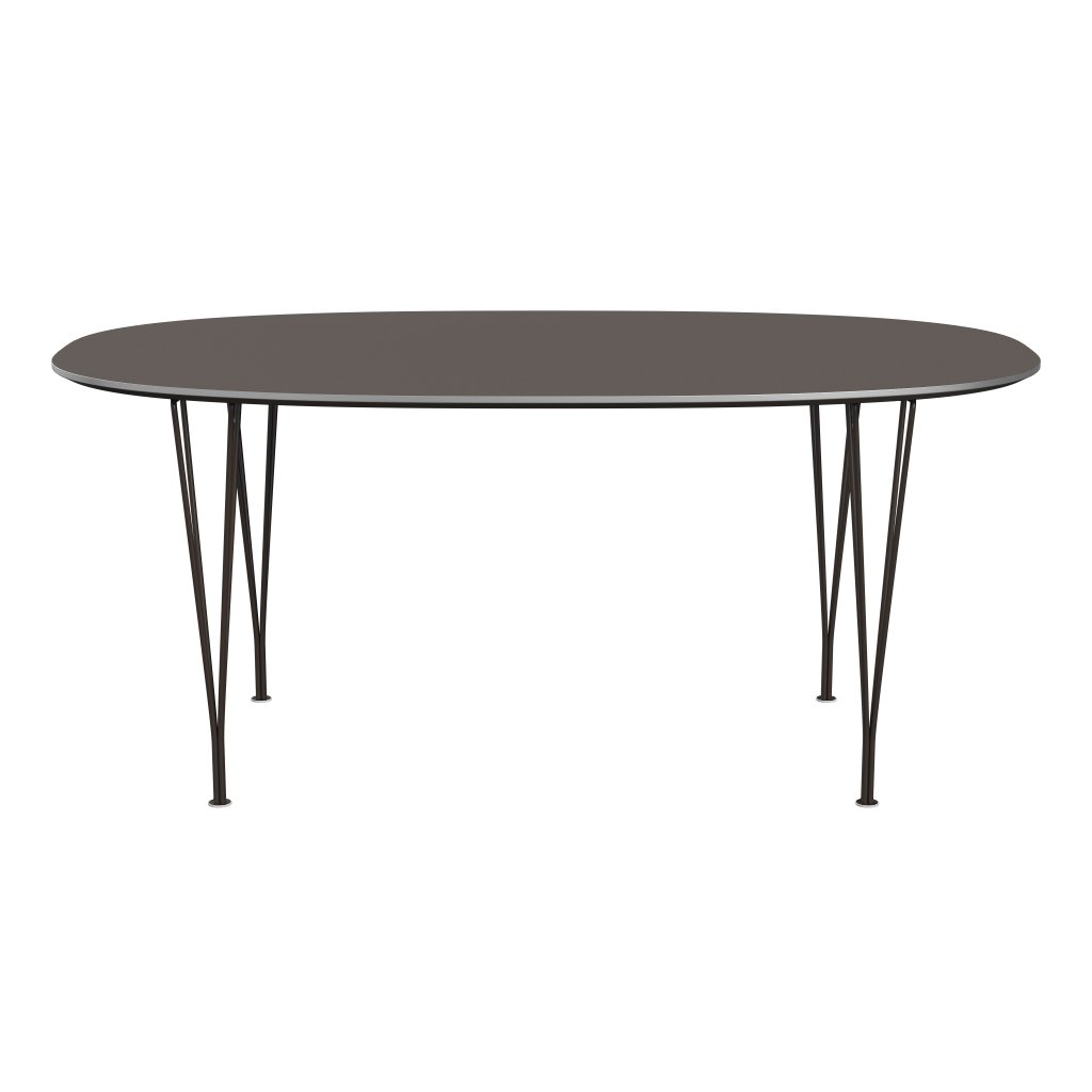 Fritz Hansen Superellipse Jídelní stůl hnědý bronz/šedý fenix lamináty, 170x100 cm