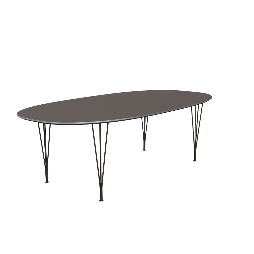 Fritz Hansen Superellipse Jídelní stůl hnědý bronz/šedé lamináty Fenix, 240x120 cm
