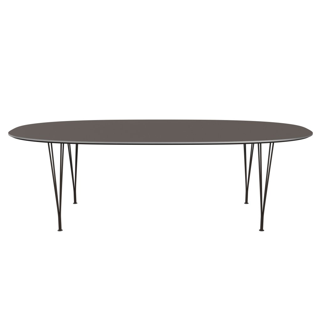 Fritz Hansen Superellipse Jídelní stůl hnědý bronz/šedé lamináty Fenix, 240x120 cm