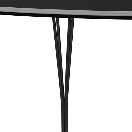 Fritz Hansen Superellipse jídelní stůl hnědý bronz/černé lamináty Fenix, 180x120 cm