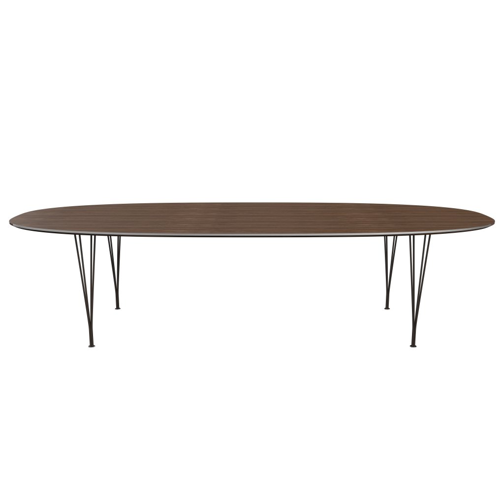 Je jídelní stůl Fritz Hansen Superellipse Brown Bronz/Walnut Dýha, 300x130 cm